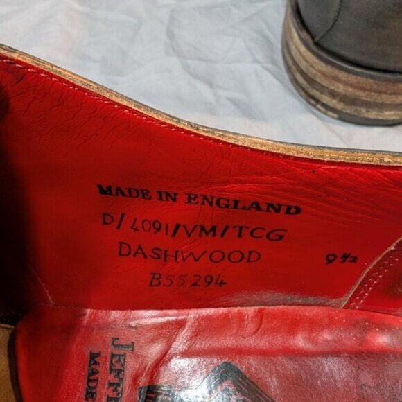 Jeffrey West Dashwood Burnished Black Brown Derby Dress Shoes Men Size 9.5 - Picture 4 of 9